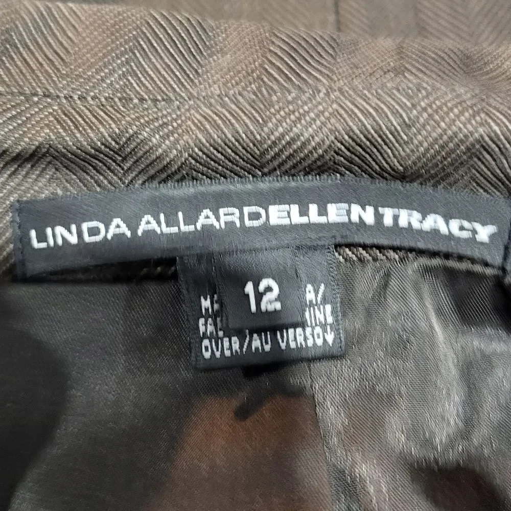 Ellen Tracy / Linda Allard Wool, Linen & Silk Blend Brown Jacket